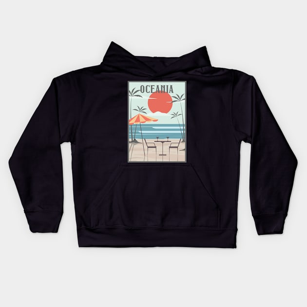 Oceania honeymoon retro Kids Hoodie by NeedsFulfilled